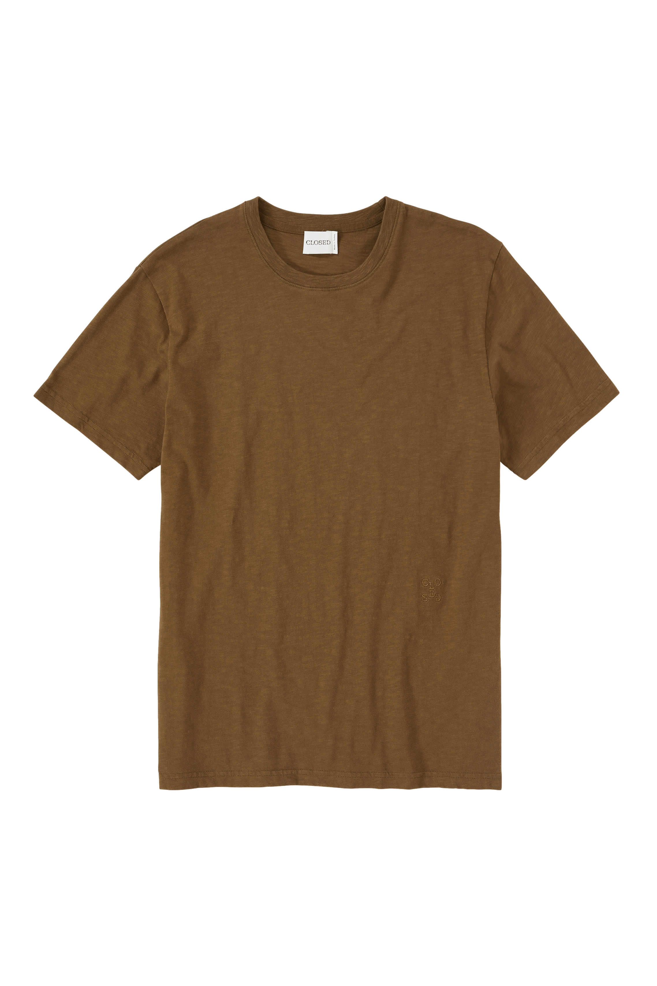 Tee-shirt droit col rond en coton bio | Doré