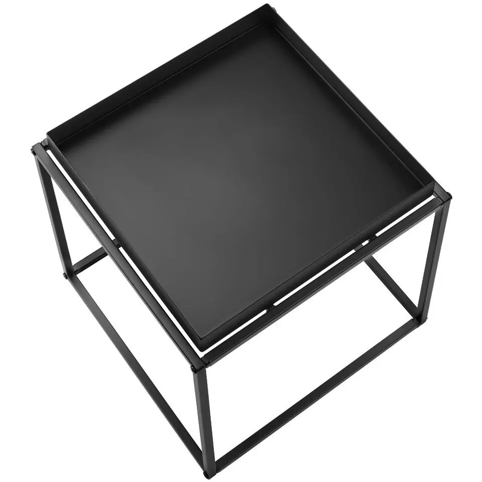 tectake Bijzettafel Cambridge 40x40x44cm, Zwart
