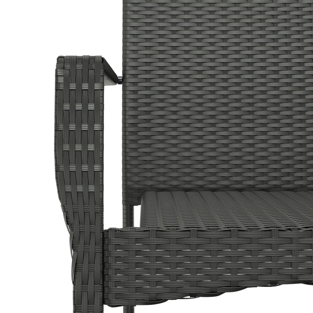 Mobilier à dîner de jardin et coussins 5 pièces noir résine tressée