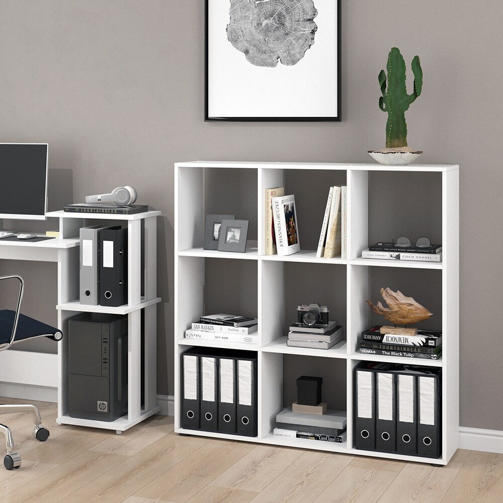 Vicco Raumteiler Würfelregal Standregal Nove Weiß Faltbox Wohnzimmer Regal 104x108 cm modern Ablage 9 Fächer Dekoregal Ordnerregal Aufbewahrung