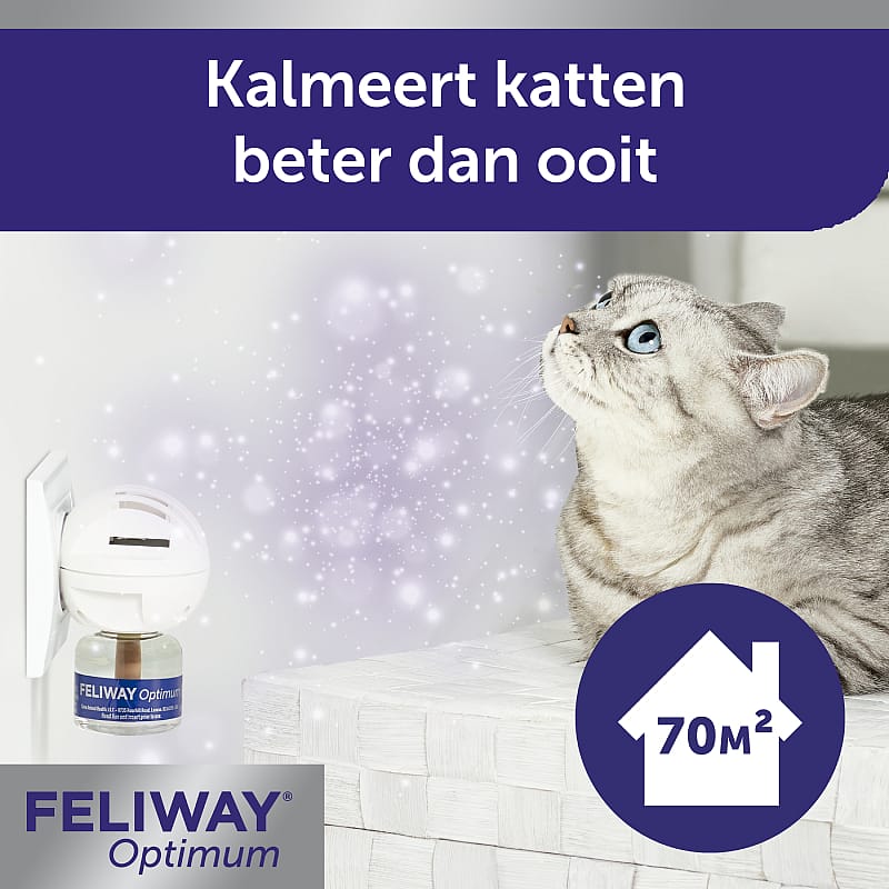 Feliway Optimum:  Kattenkalmering - Stress Vermindering - Optimum | Navulling 3 x 48 ml | 11452.2