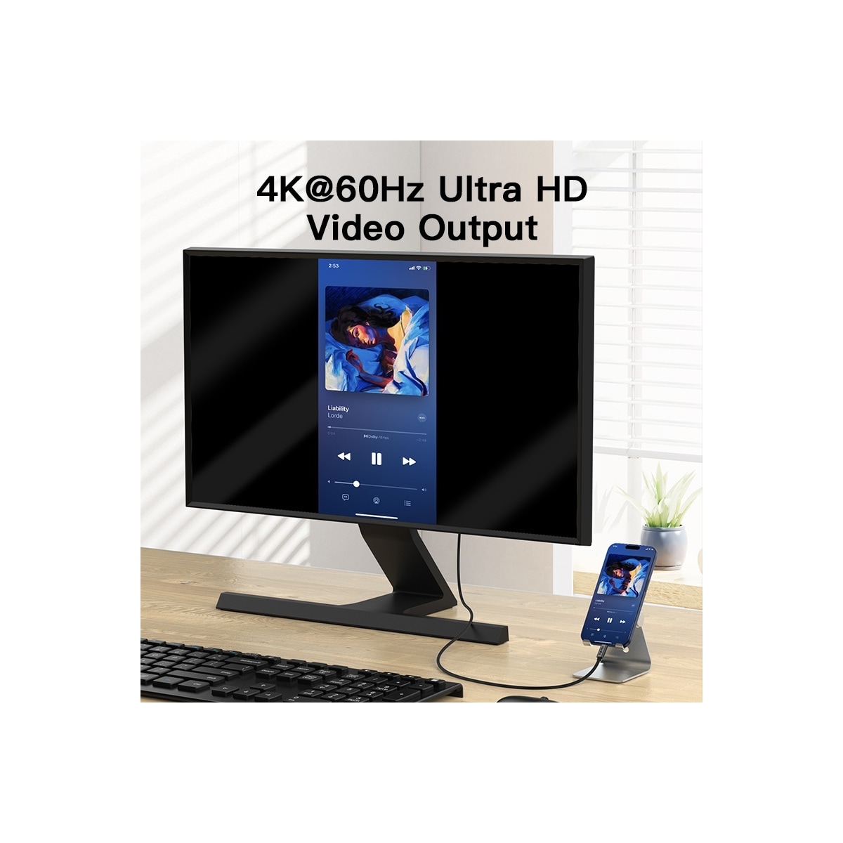 NÖRDIC 3m USB3.2 Gen2 USB-C til C nylonflettet kabel hurtiglading med strømforsyning PD100W 10Gbps 5A med Emarker
