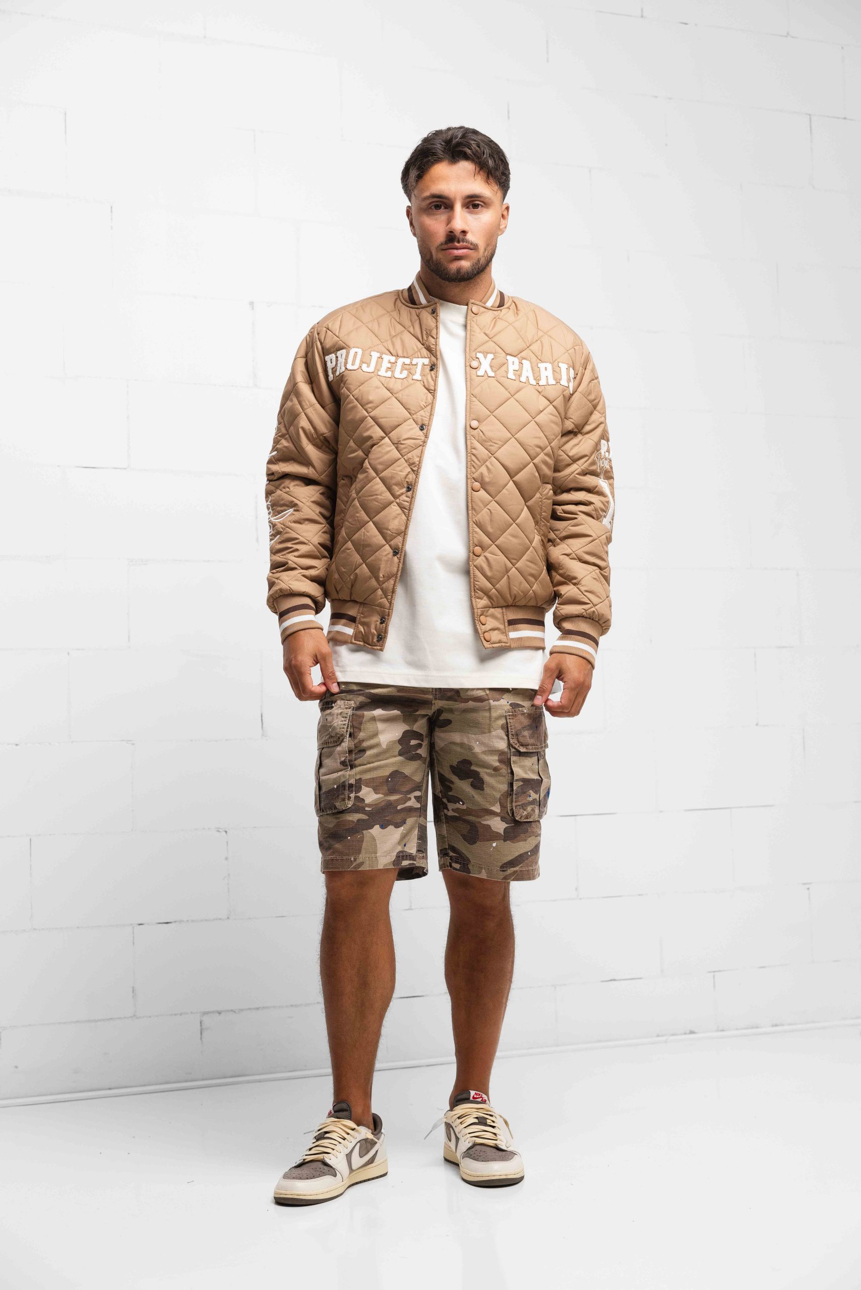 Project X Paris Teddy Quilted Jas Heren Beige
