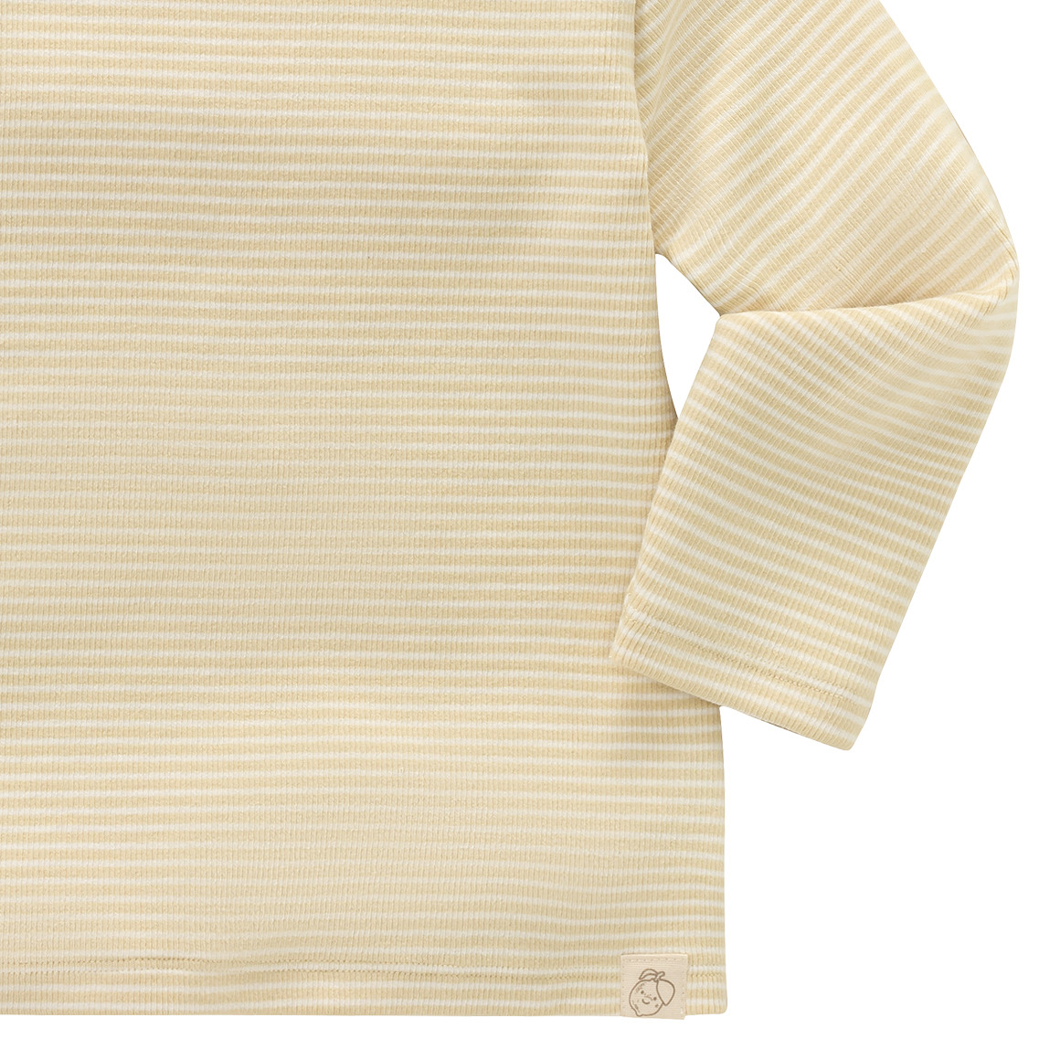 Topomini Pure Collection Baby Langarmshirt mit Rippstruktur hellgelb / weiss