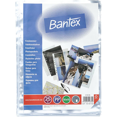 Bantex fotolomme 0,10 mm 25 stk. højformat