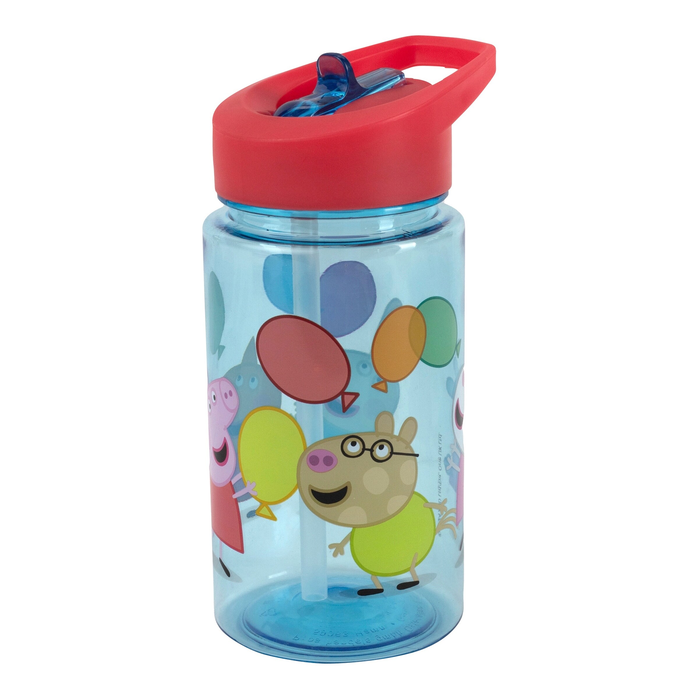P:OS Trinkflasche mit integriertem Strohhalm Peppa Pig, 450ml