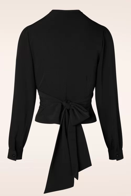 Rock N Romance Darla overslag blouse in zwart