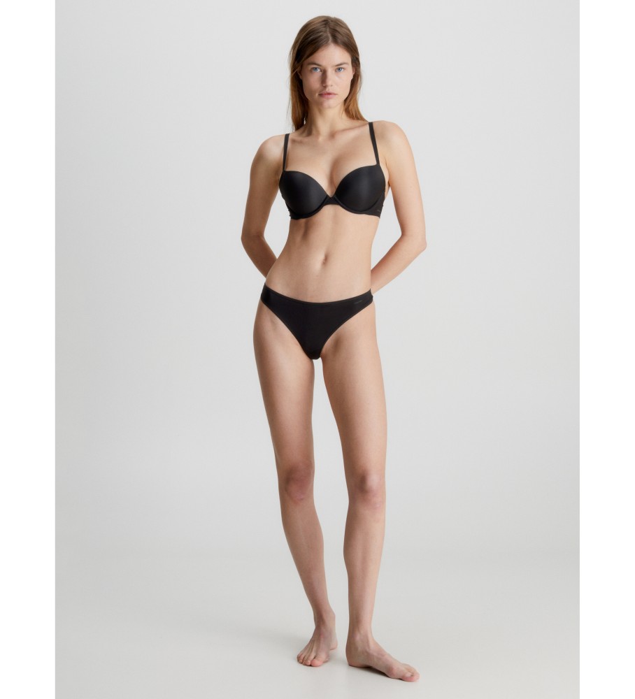 Calcinha fio dental Calvin Klein Sheer Marquisette preta