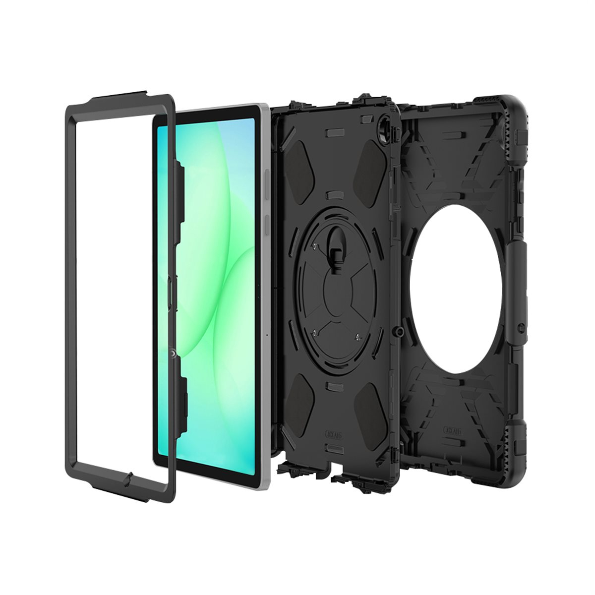 Samsung Galaxy Tab A11  Plus Peak 500m Hybrid Outdoor Hardcase Hülle mit Aufsteller   Handschlaufe (EGPE00193) - Schwarz