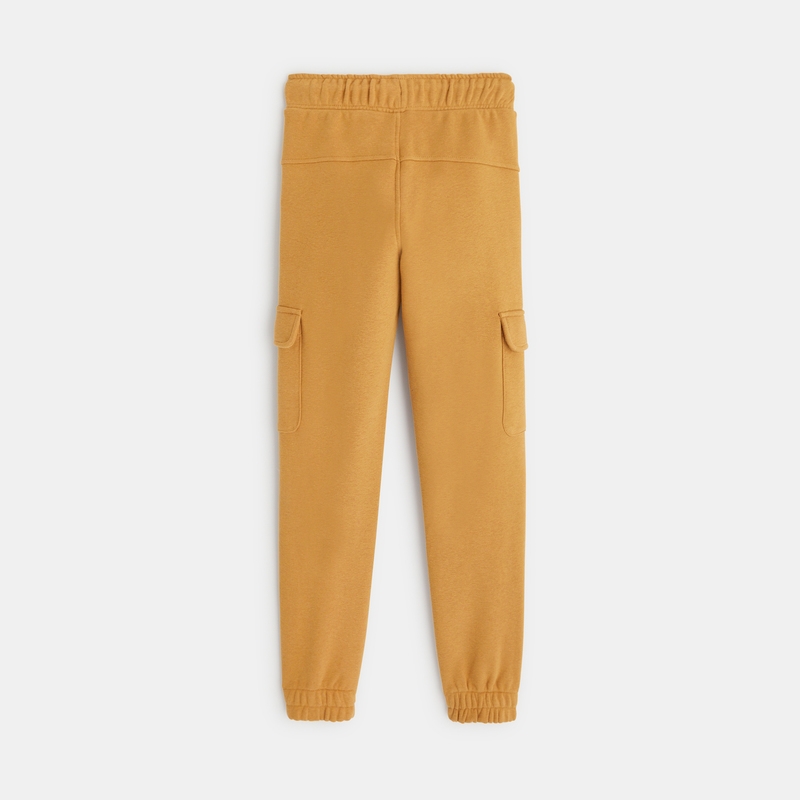 Jogging uni à poches cargo marron garçon