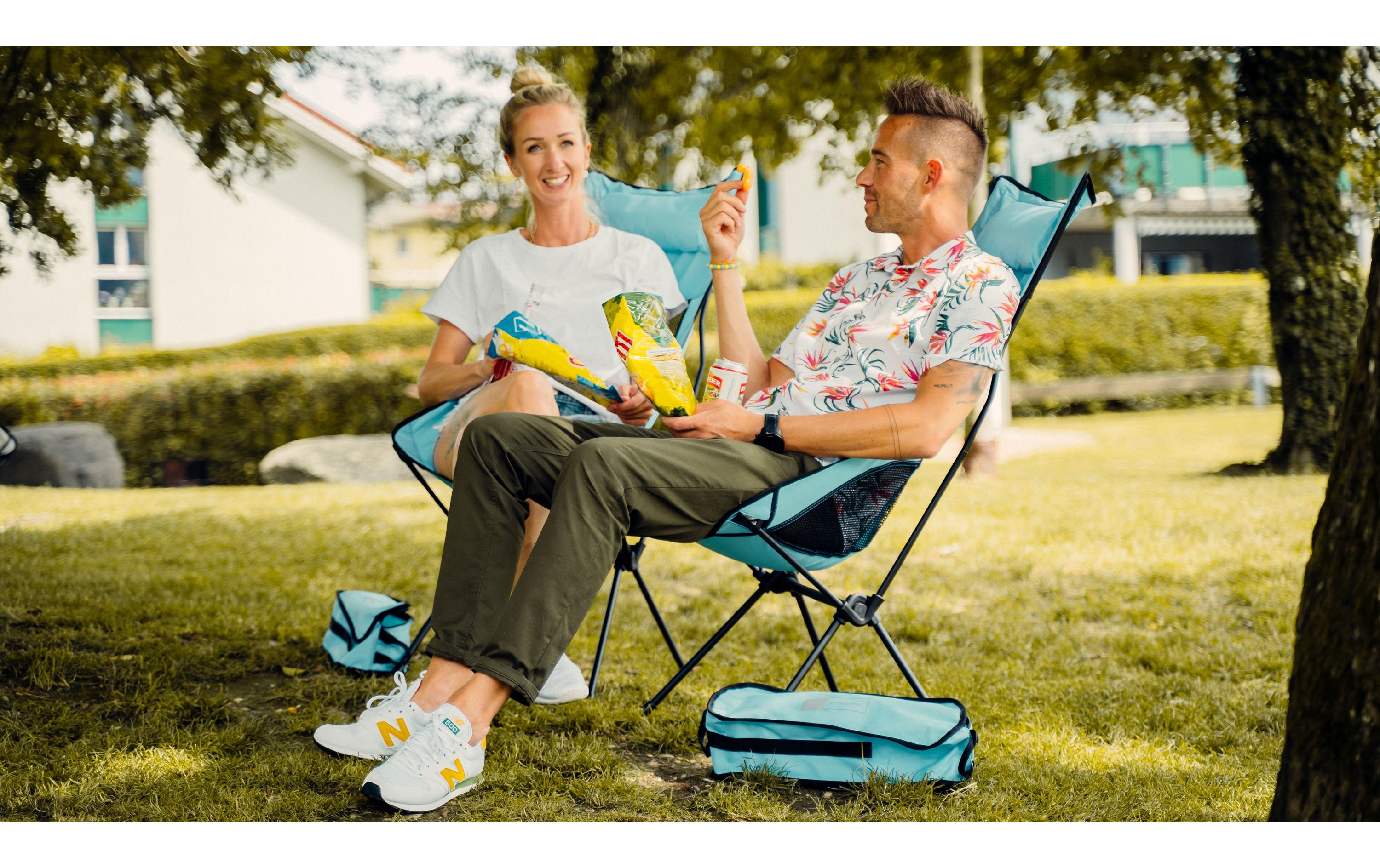 Campingstuhl Hoch Hellblau StahlCampingstuhl