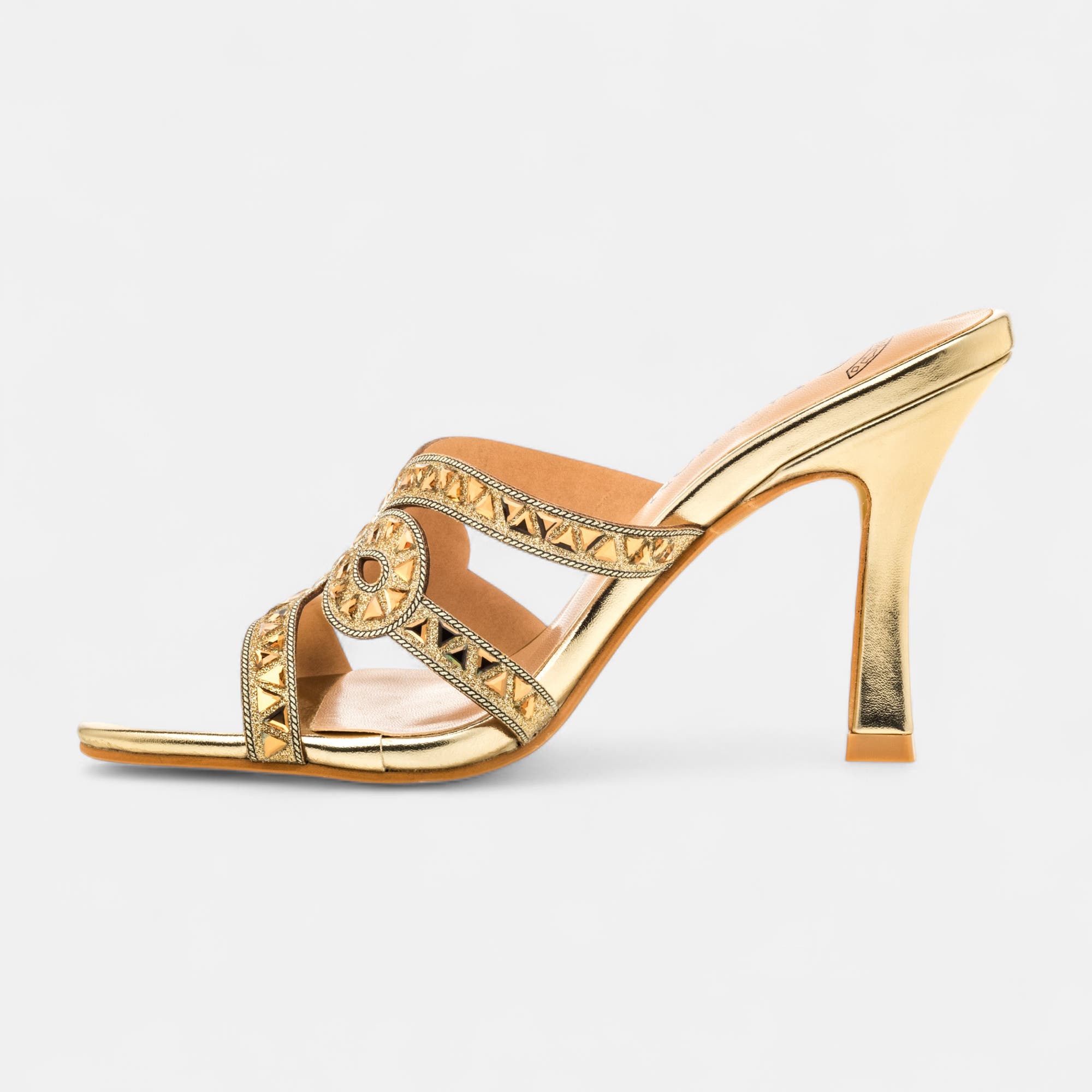 Mules à talon Femme or