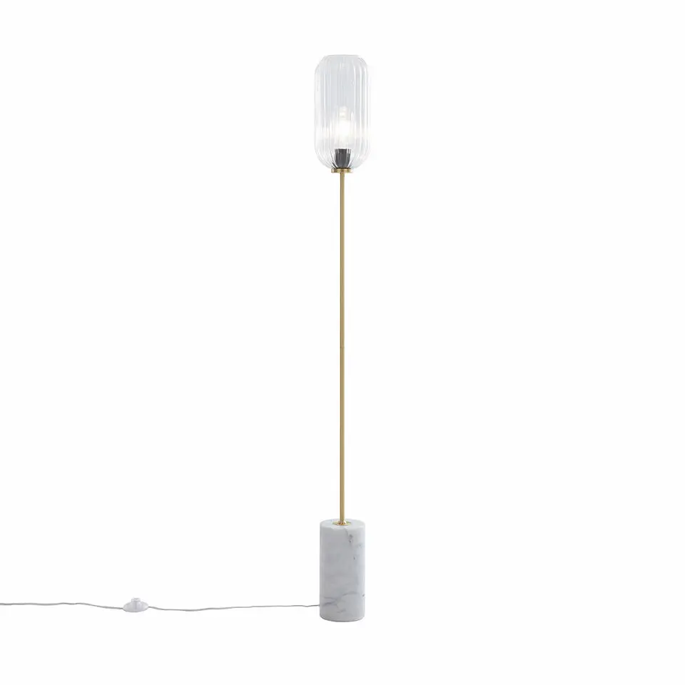 Qazqa vloerlampen rid goudkleurig e27