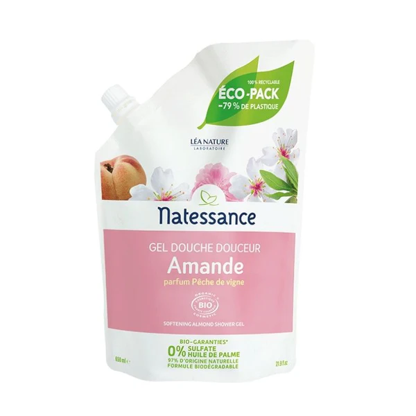 Natessance Gel Douche Douceur Amande - Pêche de vigne - 1L 1L / 650 ml