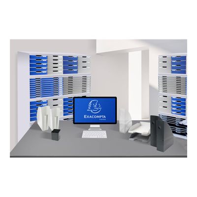 Exacompta Office Store-Box Multi - Module de classement 11 tiroirs - gris clair