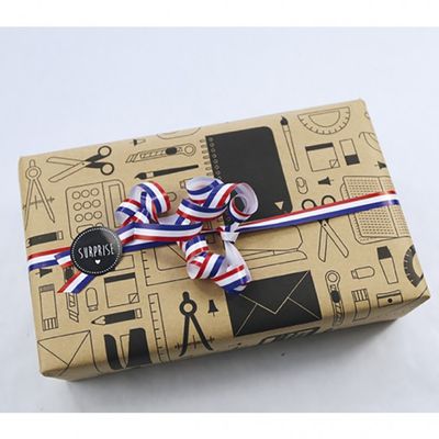 Clairefontaine - Papier cadeau kraft - 70 cm x 50 m - 70 g/m² - motif papeterie