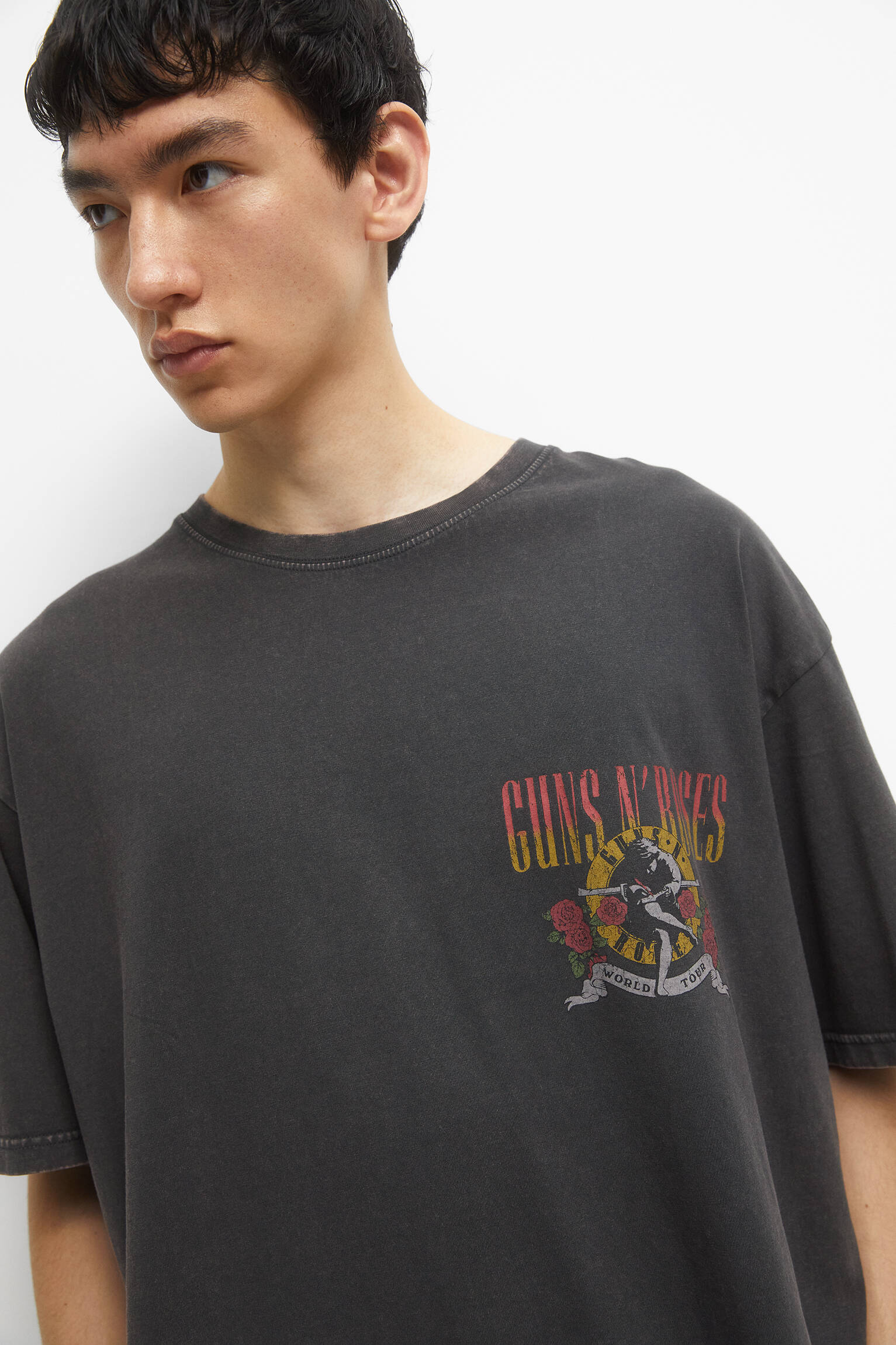 CAMISETA DA TURNÊ MUNDIAL DO GUNS N' ROSES - PRETA