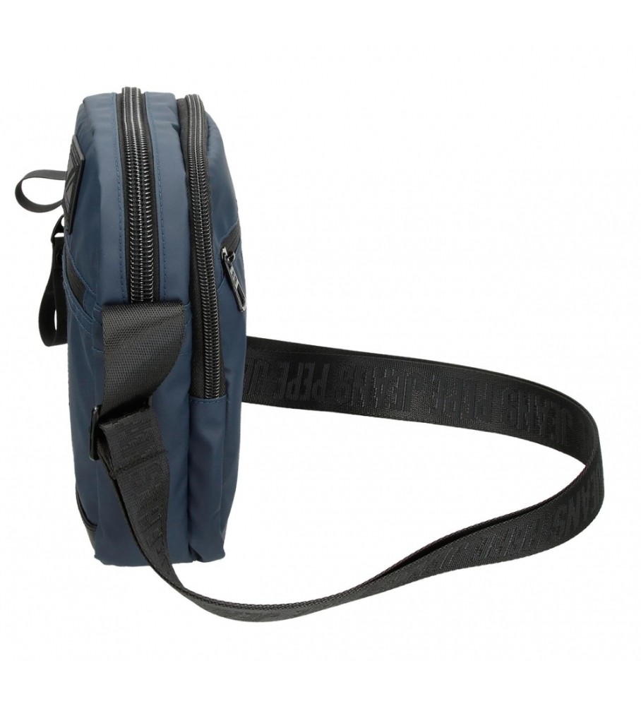 Bolsa de ombro Pepe Jeans Hoxton com dois compartimentos na cor azul marinho