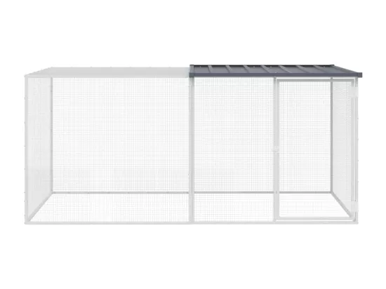 Poulailler avec toit anthracite 203x98x90 cm acier galvanisé