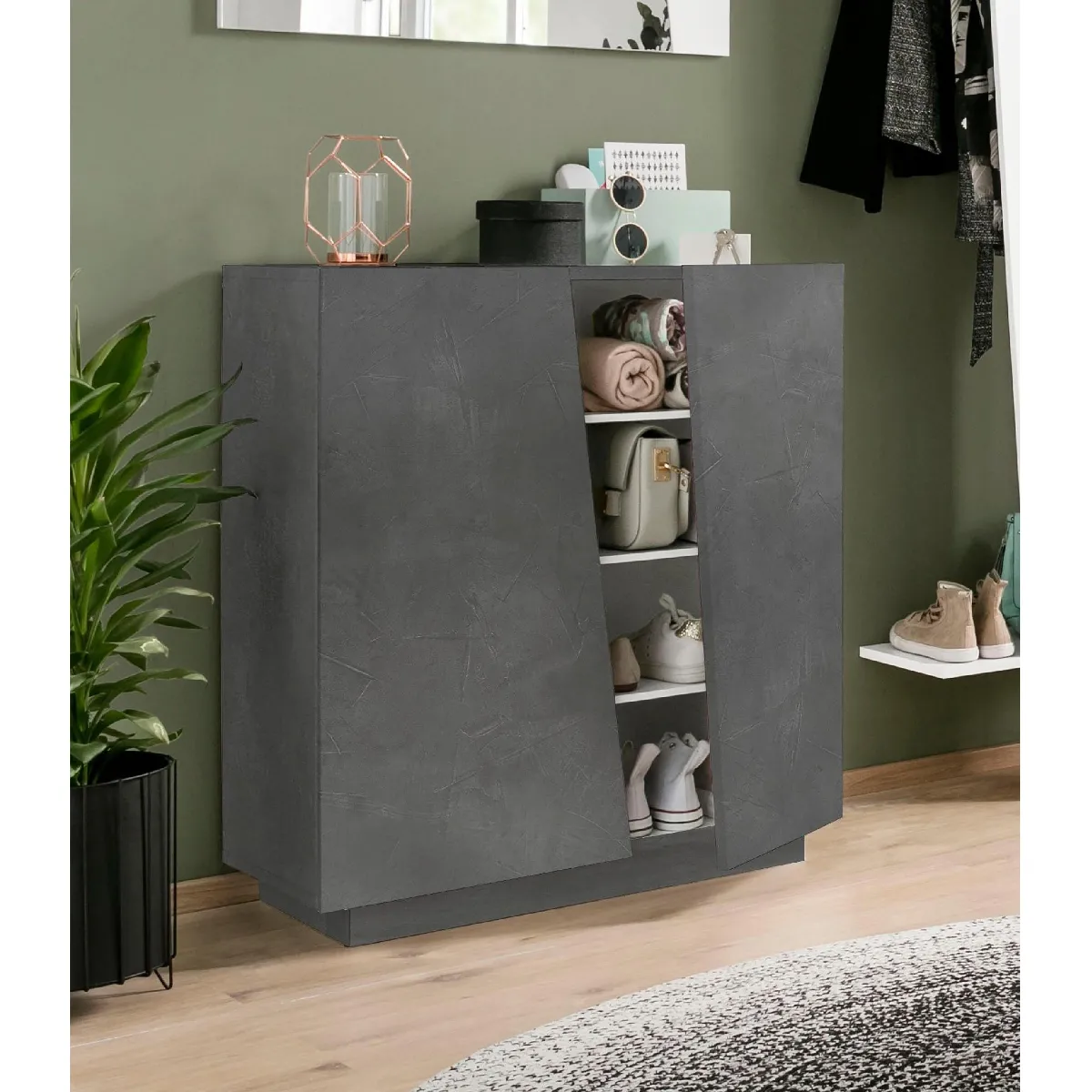 Alter Étagère à Chaussures Gris Ardoise