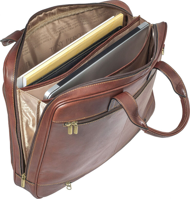 Tony Perotti 1 Compartment Briefcase Mørkebrun