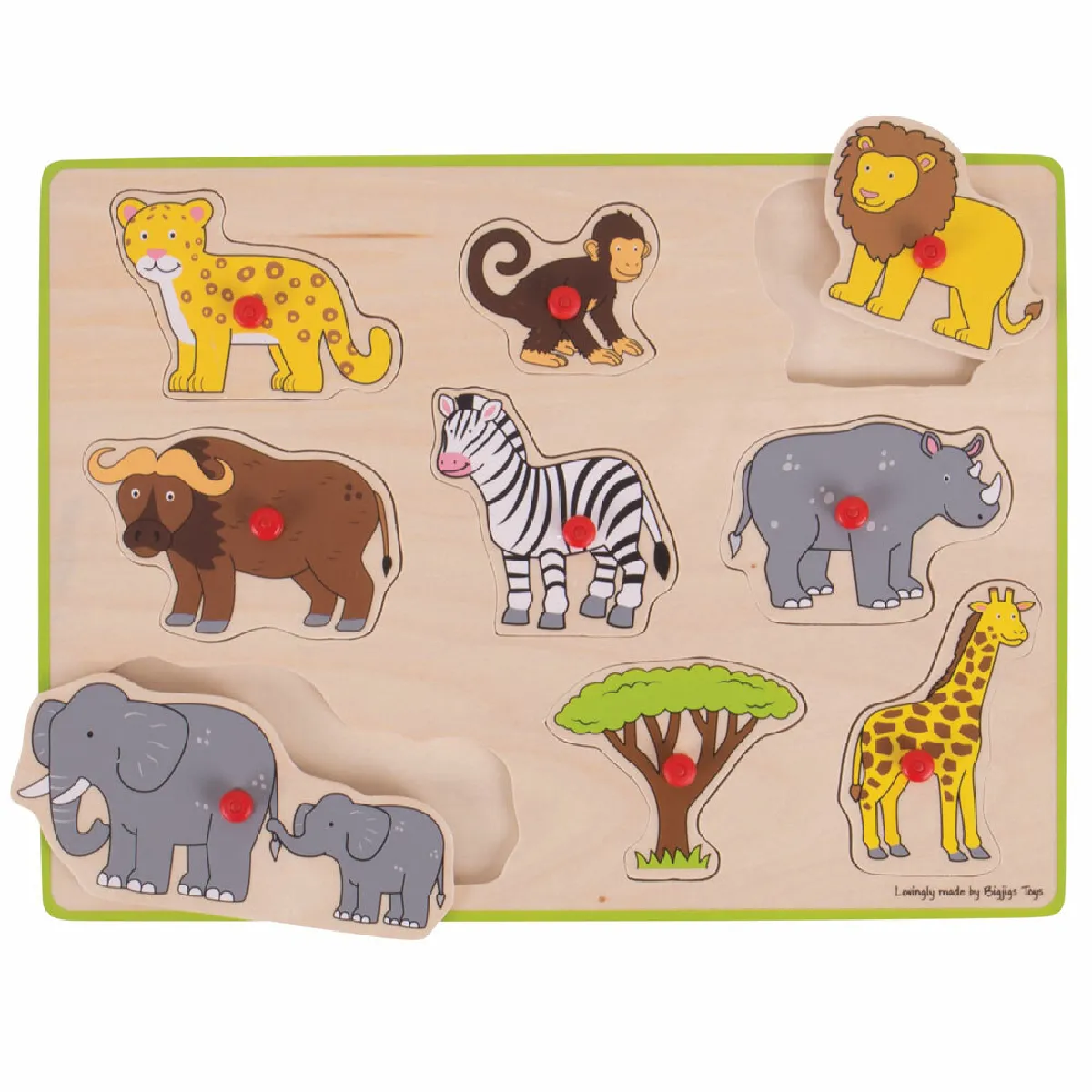 Bigjigs Toys Puzzle à Soulever en Bois - Safari