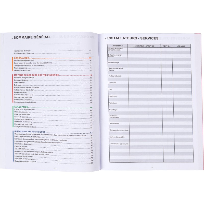 Registre de sécurité incendie