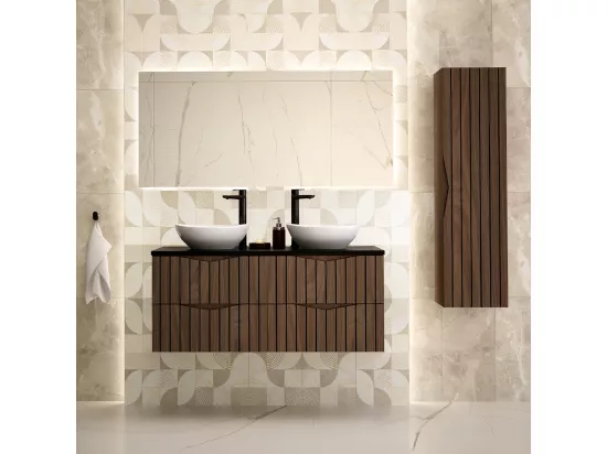 Meuble double vasque 120cm Siena bois et noir
