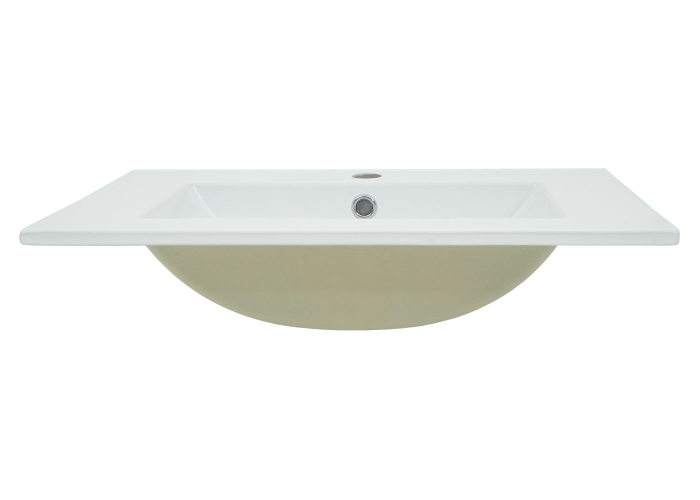 Waschbecken MCW-D16, Waschtisch Handwaschbecken Badezimmer Bad, Keramik eckig weiß ~ 61cm 18mm Kante