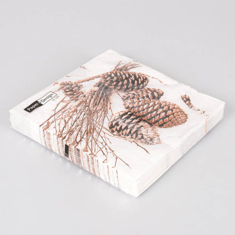 20 serviettes 'Cones in snow'