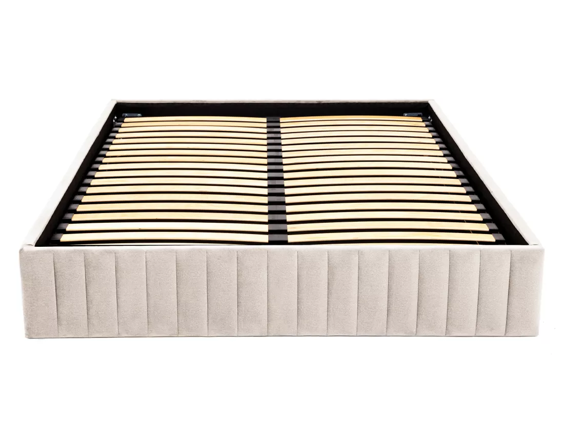 Sommier coffre 140 x 190 cm en velours - Beige - SETHI de YSMÉE