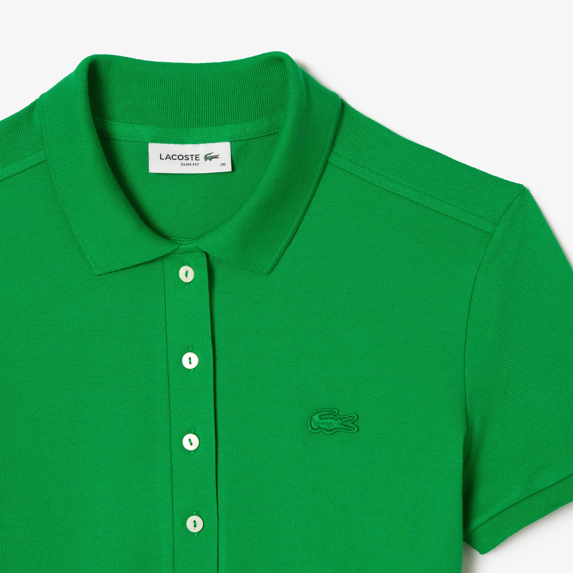 Polo L.12.D slim fit en mini piqué stretch Manches Courtes - Vert - Lacoste - Femme