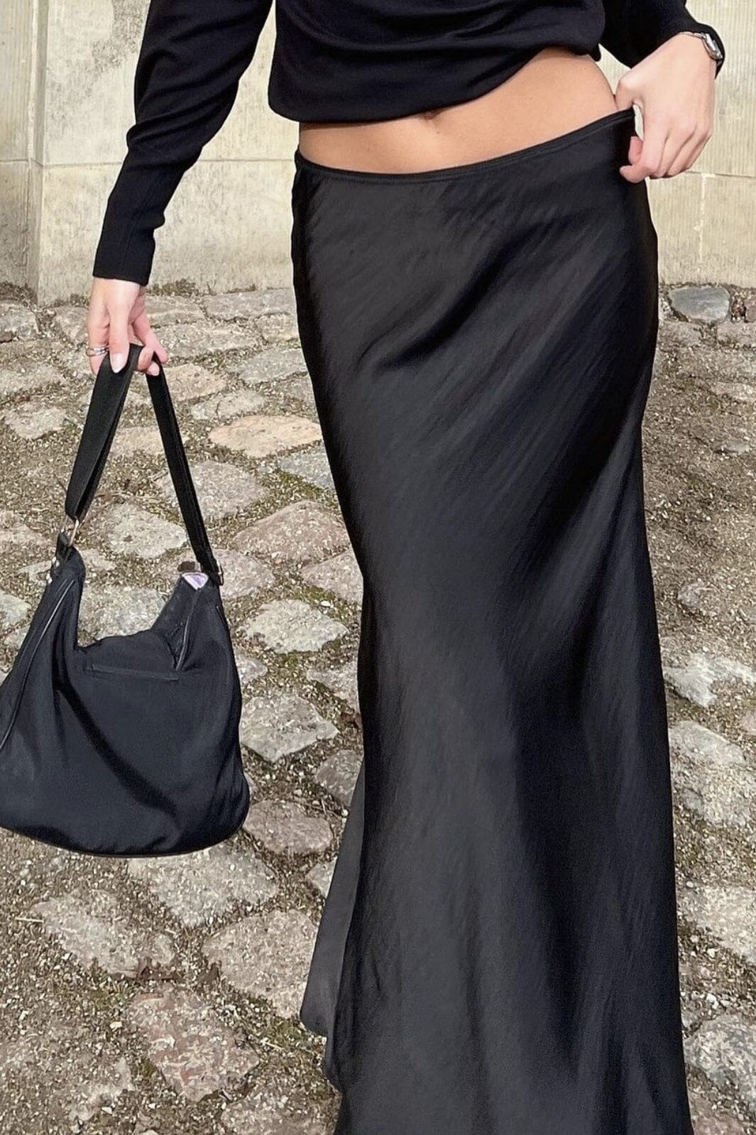Neo Noir Vicky Heavy Sateen Skirt black