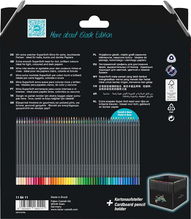 Fargeblyanter Black Edition Metallic farger 100-pack med pennholder Faber Castell