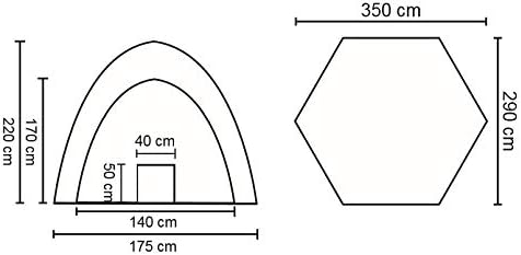 Steinbach Whirlpooldach – 036430 – Pooldach für Whirlpools bis ca. Ø 239 x 71 cm – Mit Serviceöffnungen für Technikeinheit – 350 x 290 x 220 cm (LxBxH)