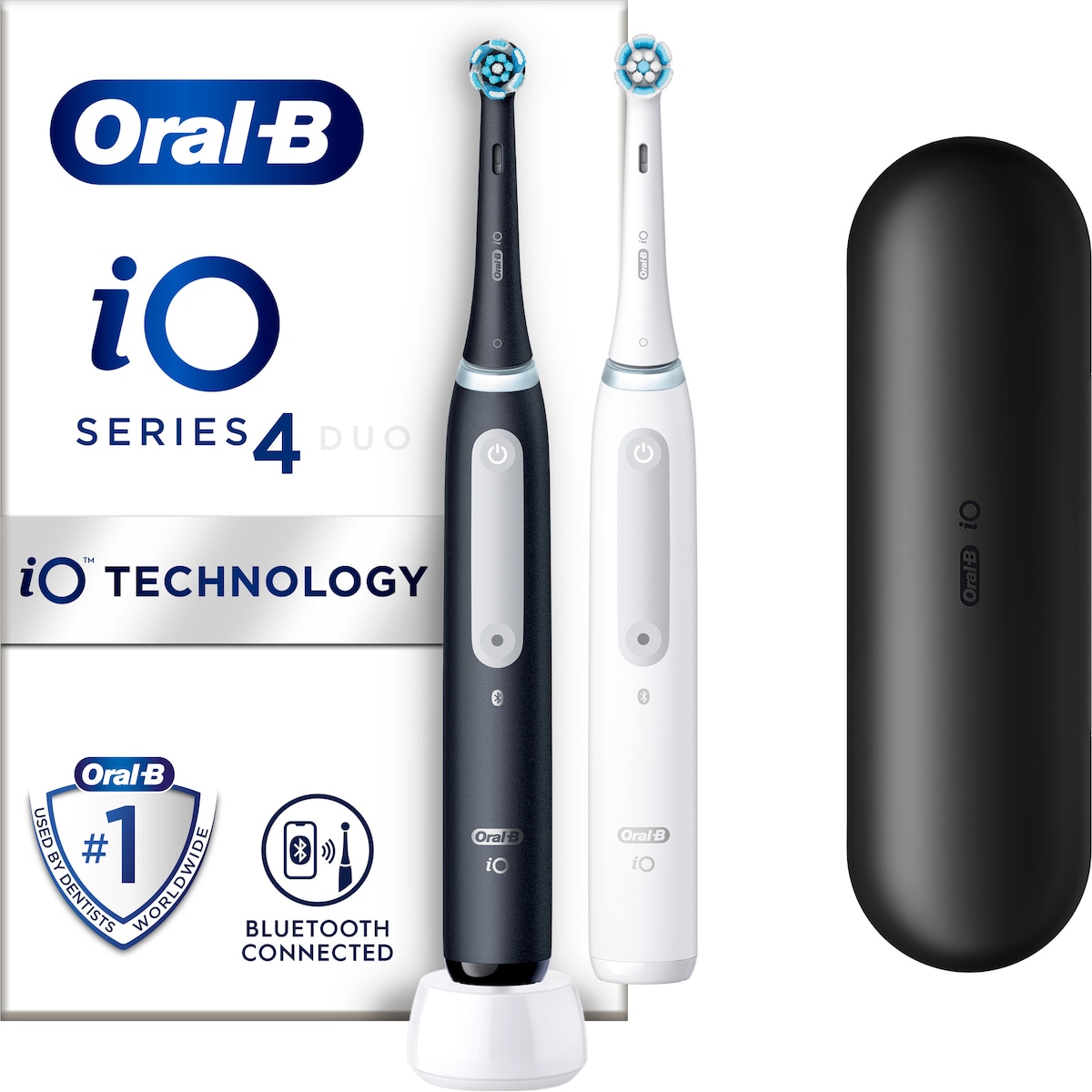 Oral-B iO 4 DUO elektriske tannbørster 414742 (sort/hvit)