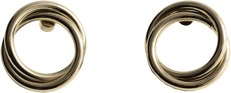MANGO Interlocking circular earrings Gold