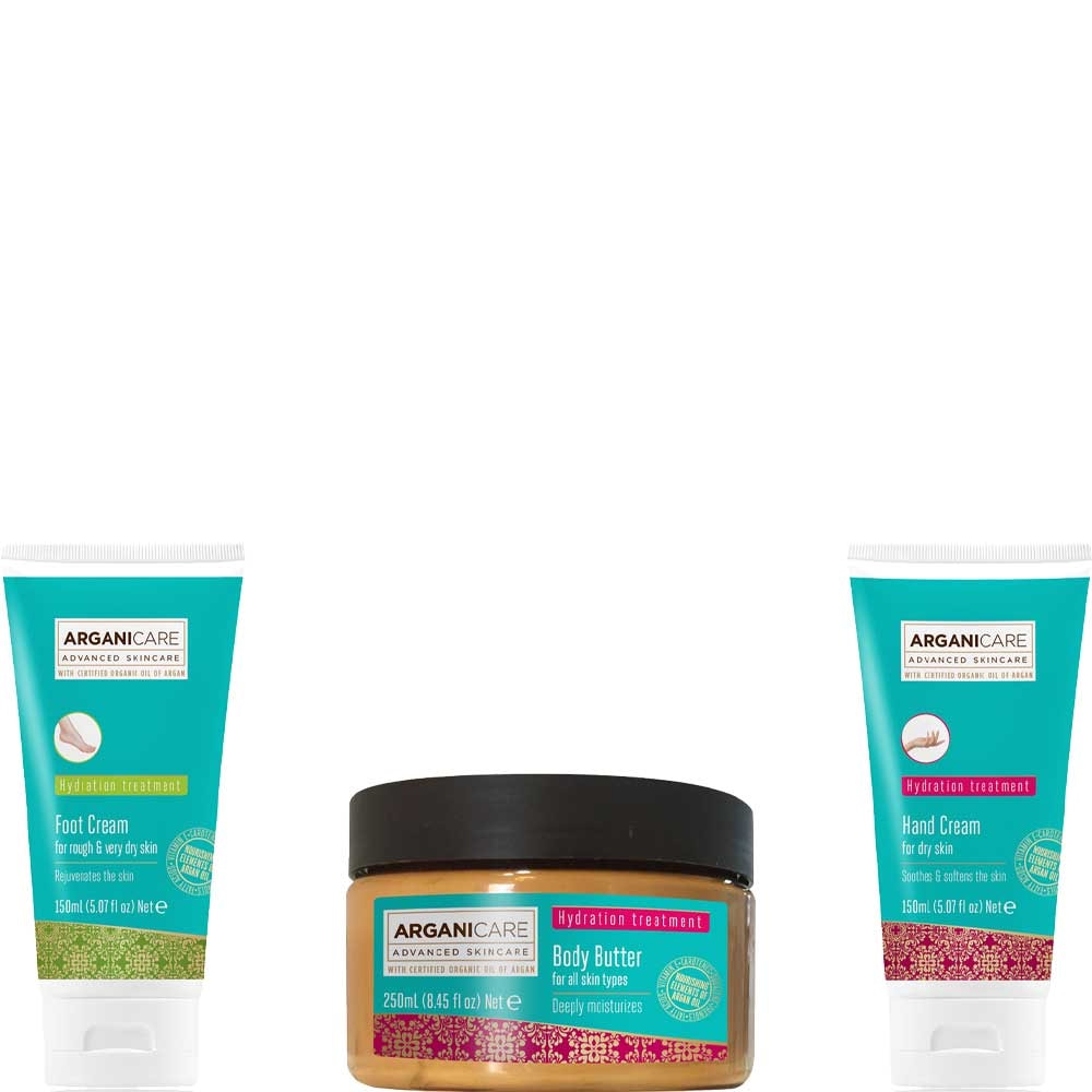Trio hydratation - Huile d'argan bio - Corps, mains & pieds