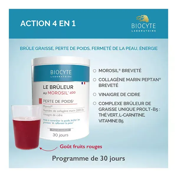 Biocyte Le Bruleur Morosil 400mg Emagrecimento Sabor Frutas Vermelhas 240g