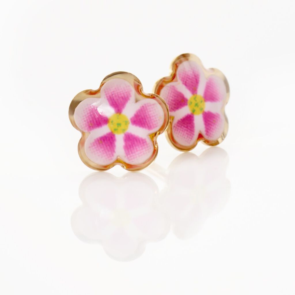 Boucles D'oreilles Puces Syna Fleur Or Jaune