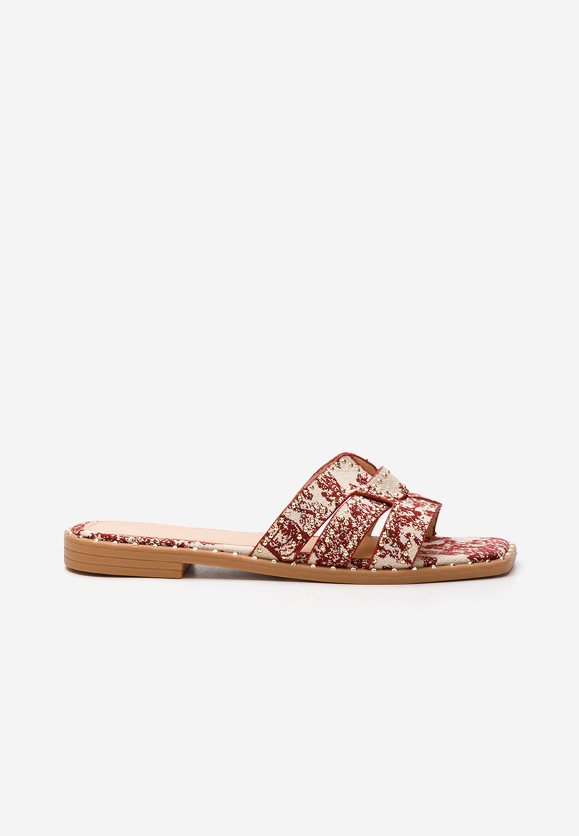 Mules plates femme rouges Vyviana