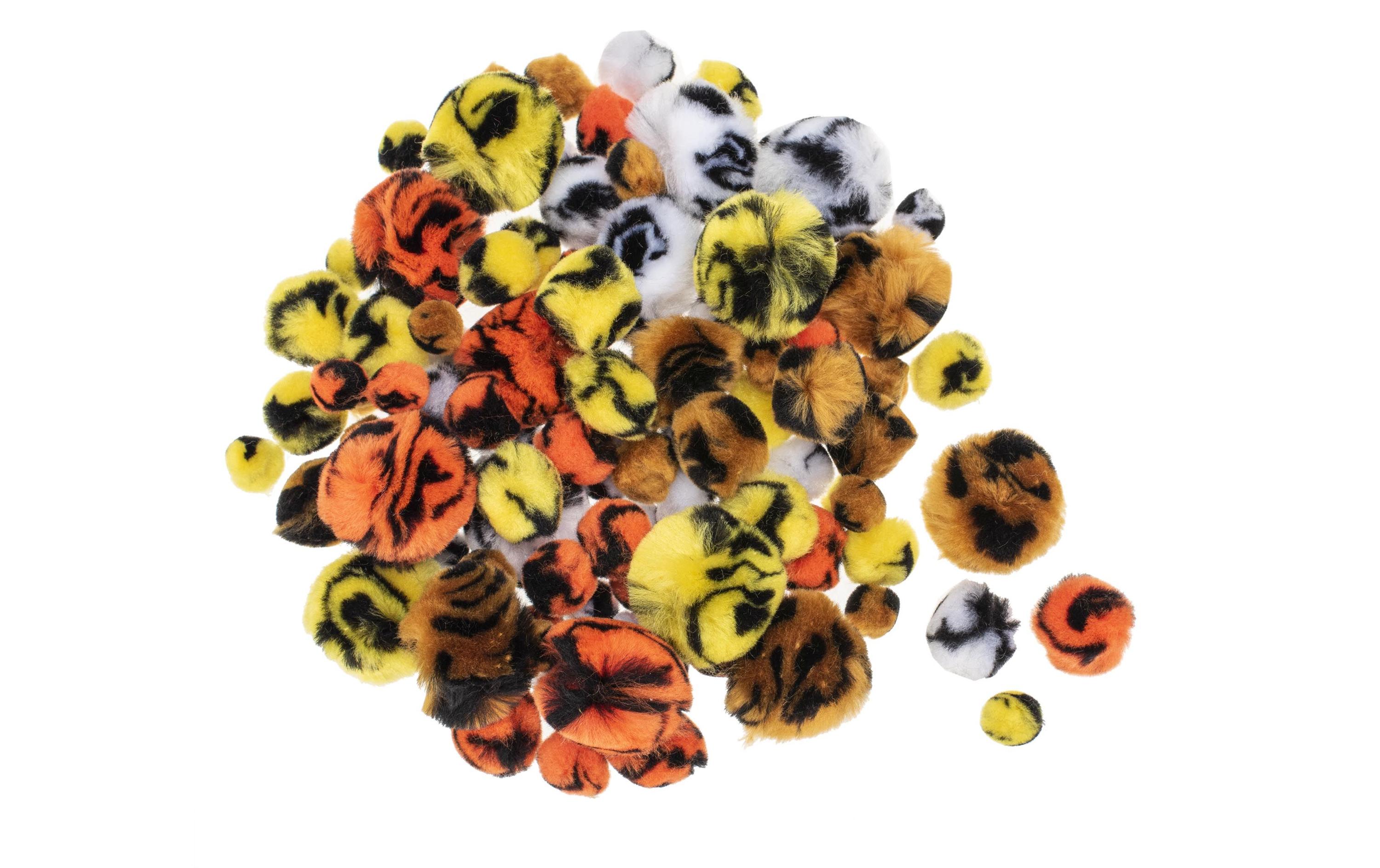 Pompon Tieroptik 15-30 mm, 100 StückPompon mix