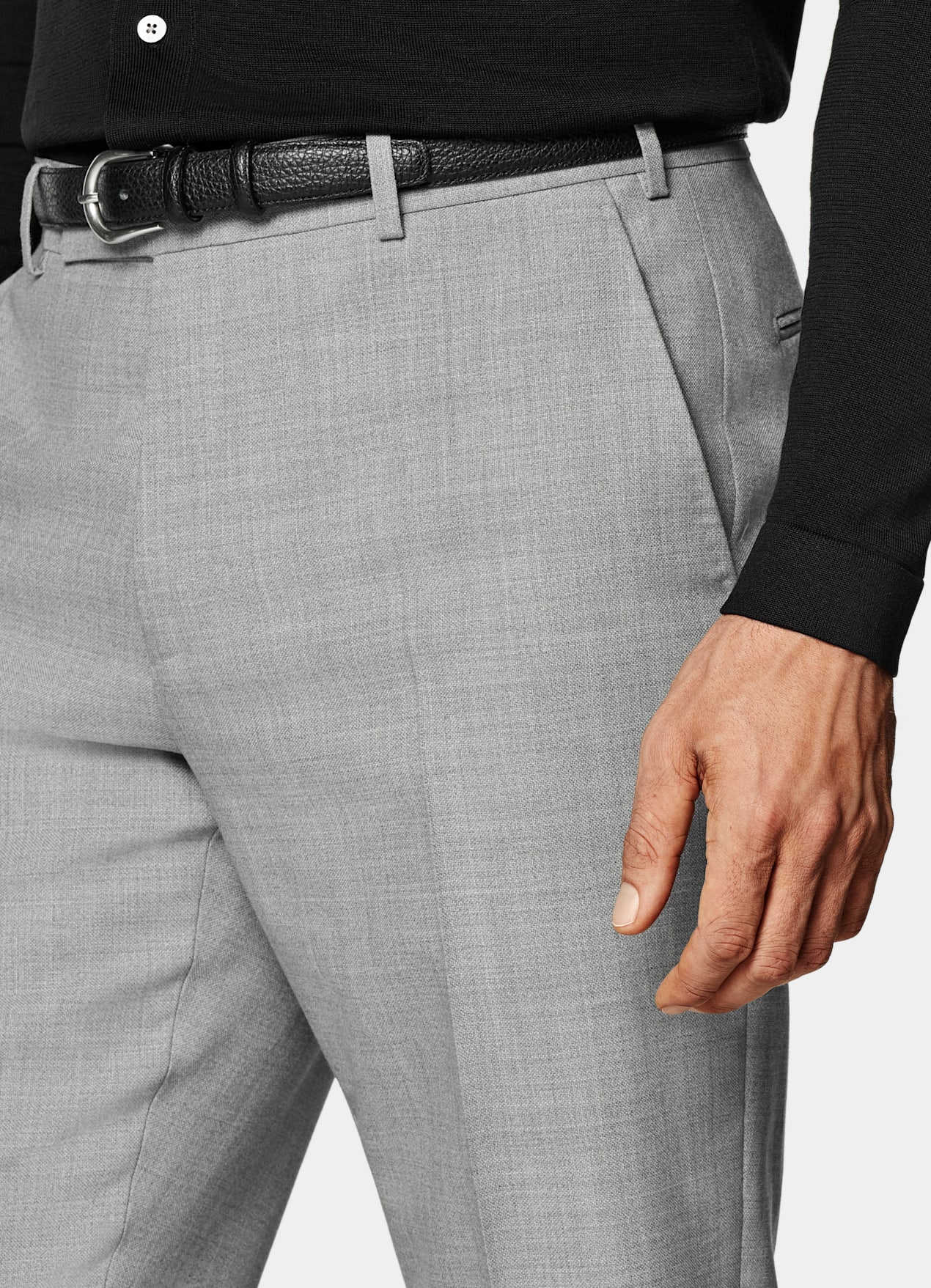 Pantalon Straight Leg gris clair