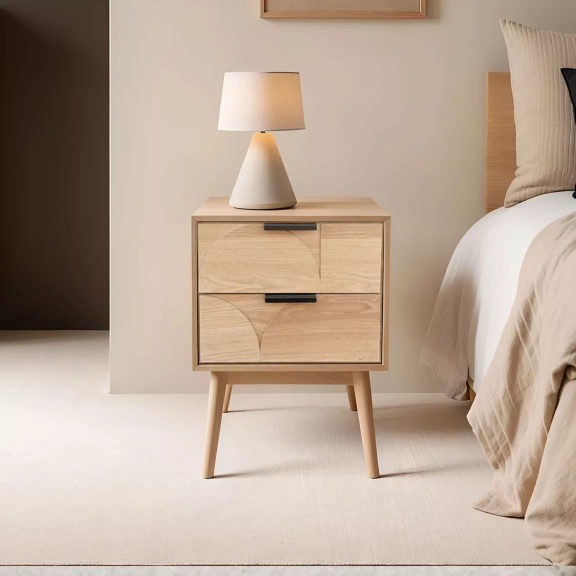 Table d'appoint bois (H60 cm) Double Hanoï Naturel