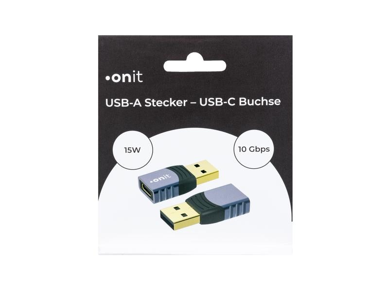 onit USB 3.1 Adapter USB-A Stecker - USB-C Buchse, 1 Stück Adapter USB-A auf USB-C