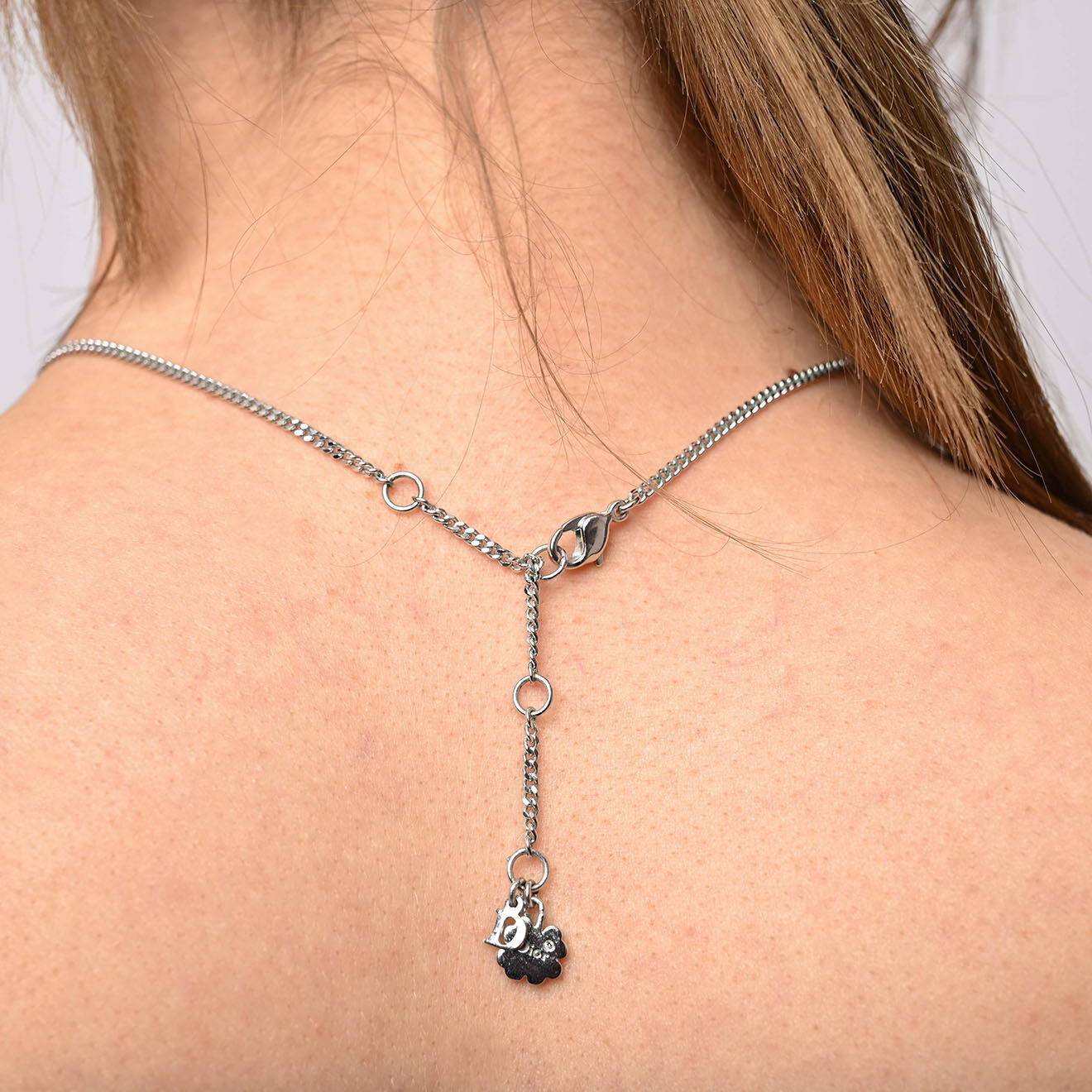 Dior Collier en Métal & Strass argenté - Très bon état