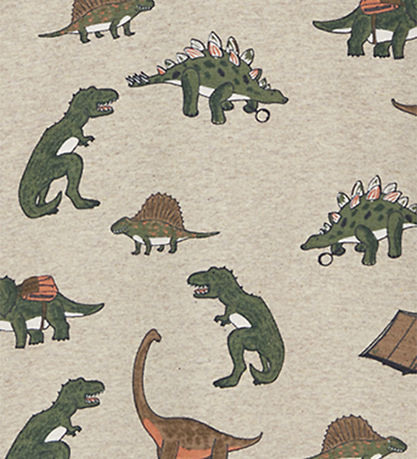 Hust and Claire Bluse - Anton - Beige Melange m. Dinosaurer