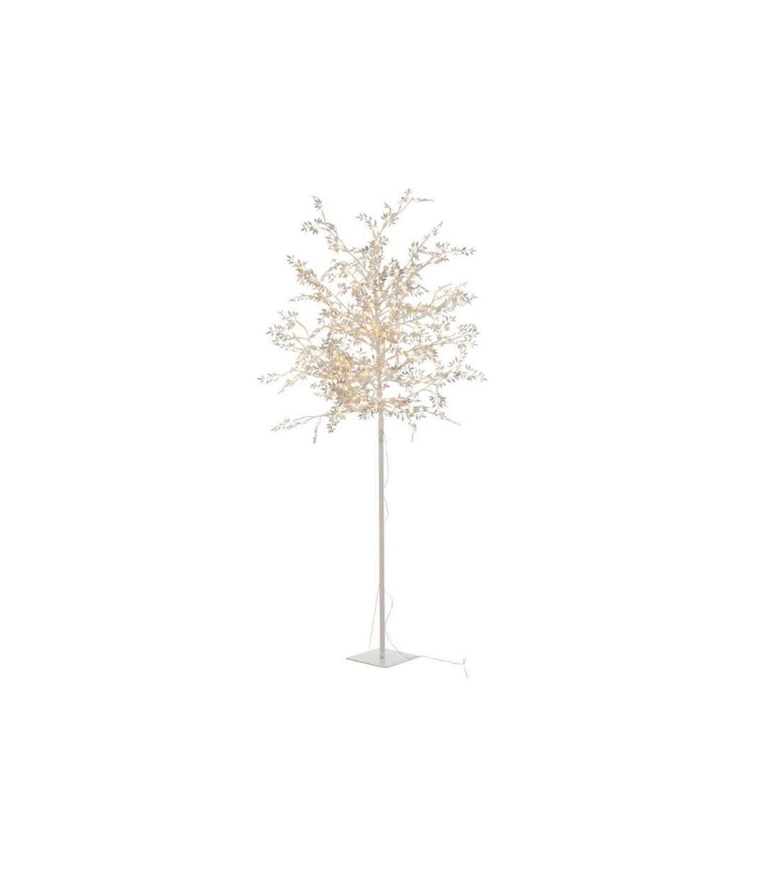 Paris Prix - Statue Déco à Led arbre Feuilles 180cm Argent