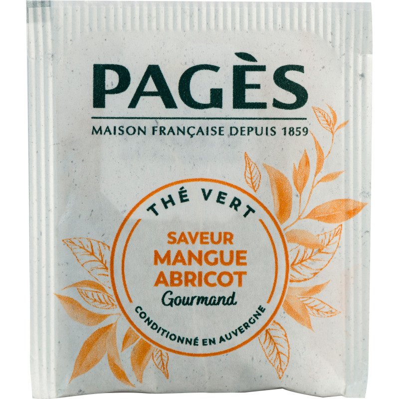 Thé vert mangue abricot Pagès – Boîte de 50 sachets