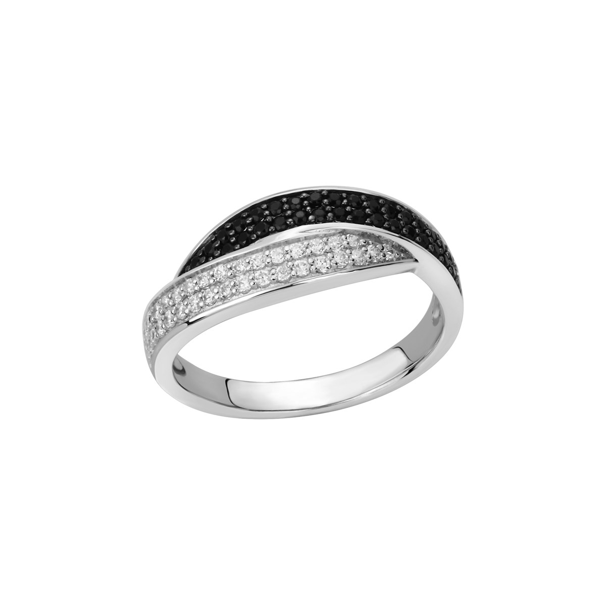 Bague en Argent avec oxyde de zirconium noir
